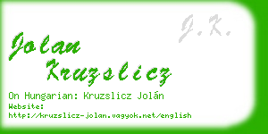 jolan kruzslicz business card